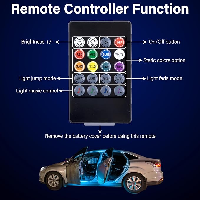 Car Led Lights Interior, Interior Car Lights with USB Adapter, 5V LED Strip Light with Smart APP Remote Control, Sync Music, Color Change Cars Light for Inside, Cars Accessories for Women Men