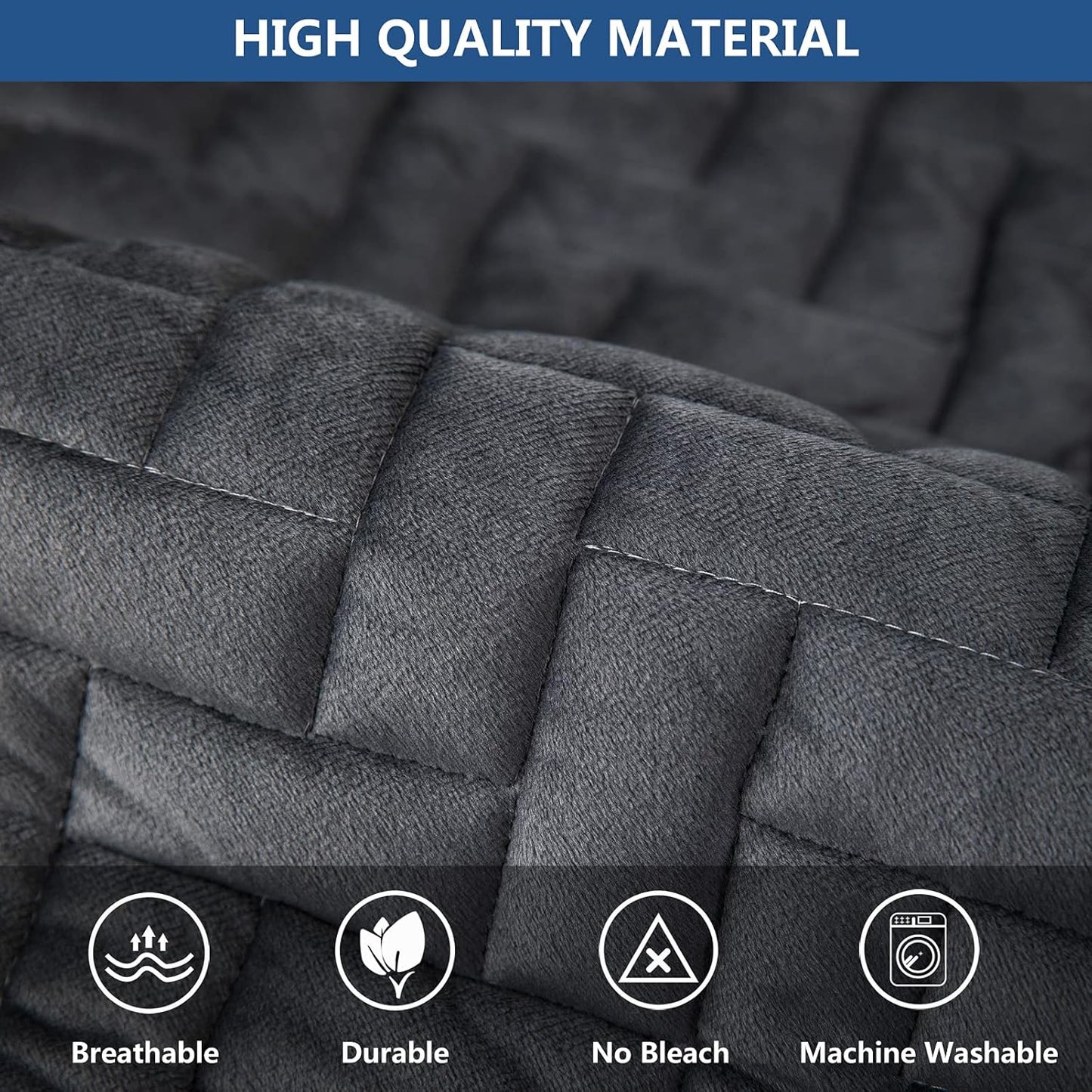 Eismodra Couch Cover,Sectional Couch Covers,Sofa Covers for 3 Cushion Couch,Anti-Slip Sofa Slipcovers for Dogs Cats Kids Loveseat Recliner L Shaped Armrest Backrest,Dark Gray 36''x70''(Only 1 Piece)