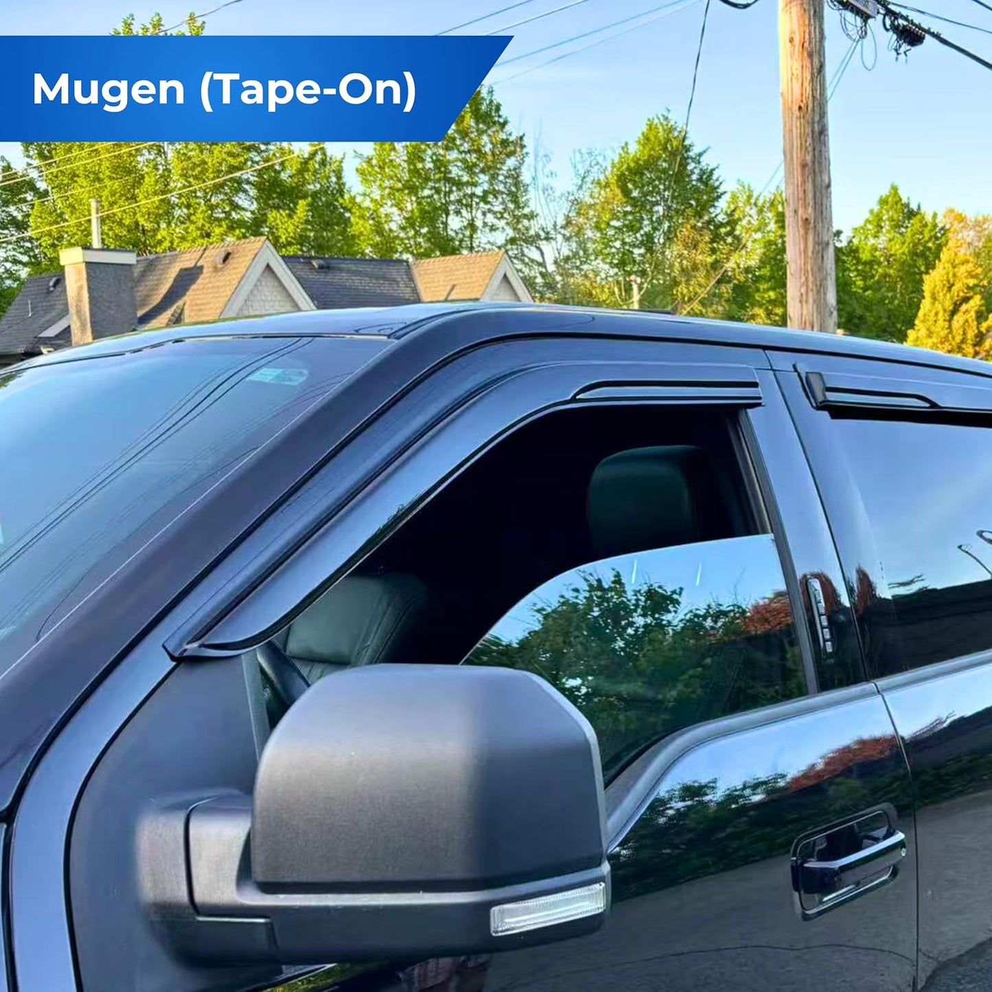 KPY Window Visor Compatible with Honda Civic Sedan 2022-2025, 4PC Rain Guard Side Window Vent Deflectors Tape-On Mugen Style, 2022 2023 2024 2025