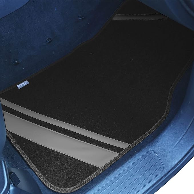 FH Group Car Floor Mats - Carpet Floor Mats for Cars, Universal Fit Automotive Floor Mats, All Purpose Car Floor Mats, Carpet Protector Mat for Most Sedan, SUV, Truck Floor Mats Gray