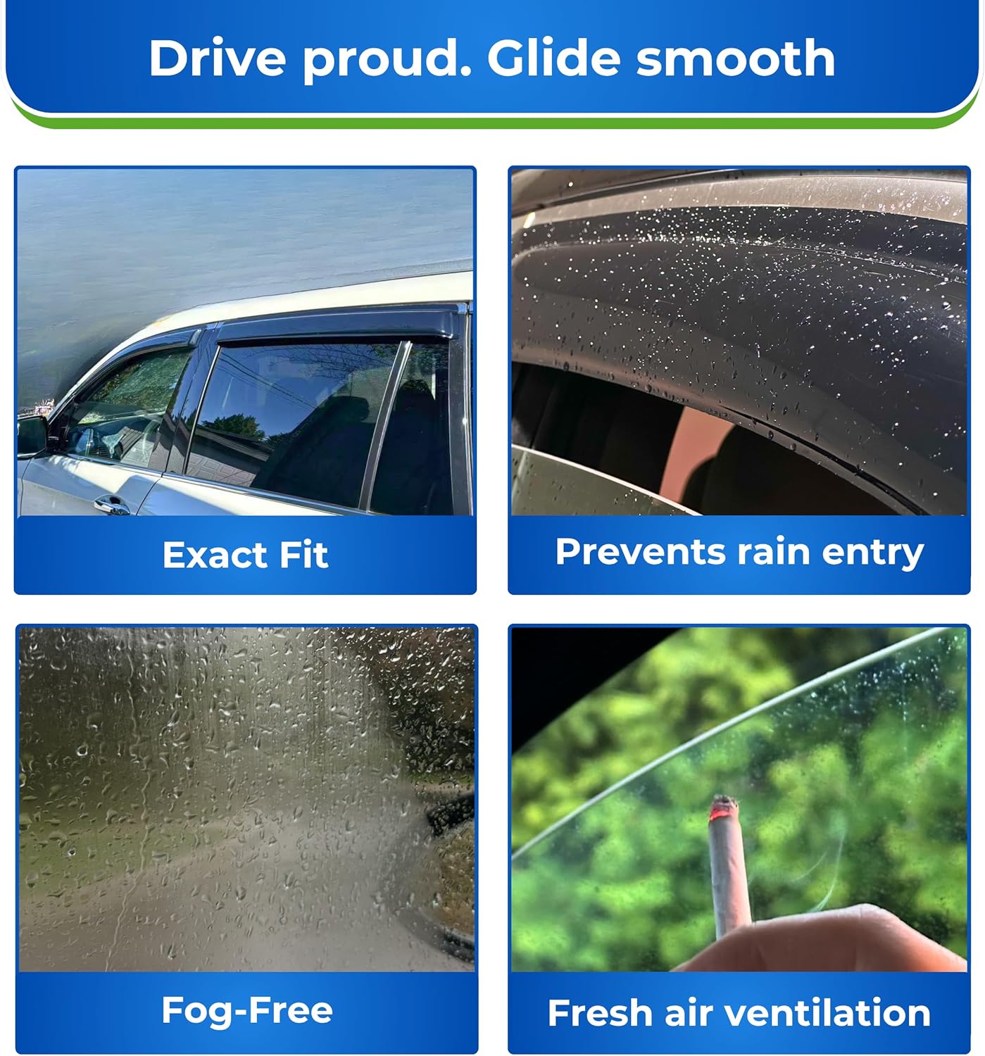 KPY Window Visor Compatible with Kia Sportage 2017-2022, 4PC Rain Guard Side Window Vent Deflectors Tape-On Mugen Style, 2017 2018 2019 2020 2021 2022