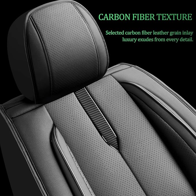 Fit Venza Car Seat Covers for Toyota Venza 2009-2024 2025 2026 -Upgraded Premium Waterproof & Breathable Leather, Airbag Compatible, All-Weather Seat Cushion Protector,2 Front/Black