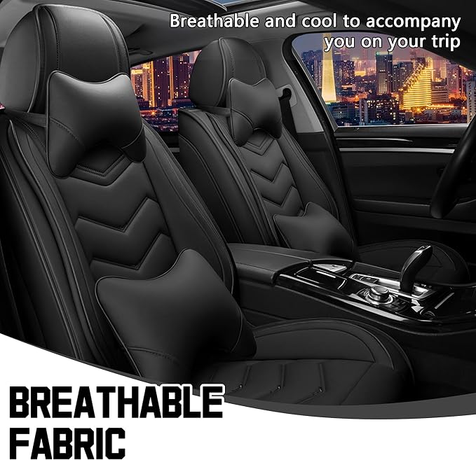 CTDS Car Seat Covers for Honda HR-V 2016-2026, Stylish Sport Seat Cover, Premium Nappa Leather Car Seat Cover. Automobile Seat Covers Sets.(Luxury 2 Seats/Pure Black)