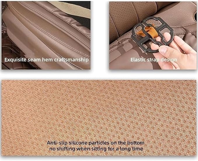 Car Seat Cushion for Porsche Macan 2015-2025-pr, Breathable Non-Slip Driver Seat Pad Ergonomic Memory Foam for Long Driving Car Office,B/3Pcs-Brown