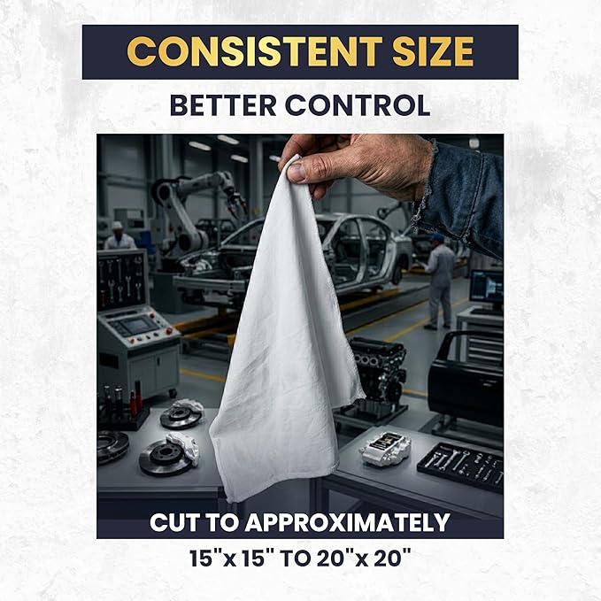 Premium New White Cotton Knit T-Shirt Rags (600 lbs. Pallet 24x25 lbs. Bag of Rags) - Lint-Free, Soft & Absorbent Bulk Cleaning Cloths for Auto, Paint, Garage, Staining & Polishing