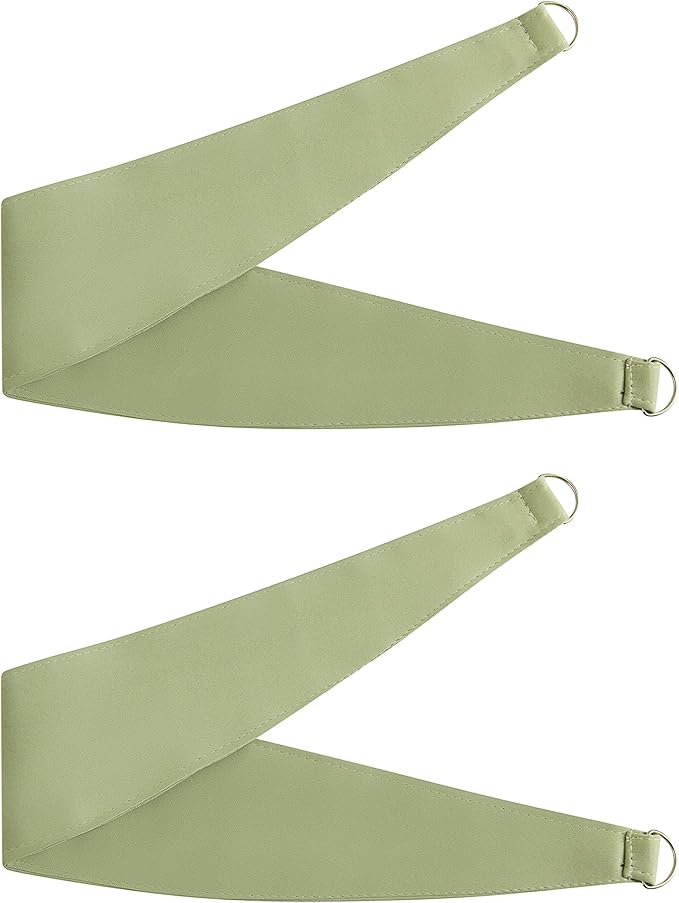 Bujasso Sage Green Blackout Curtains with Sheer Overlay Mix and Match Double Layer 90% Room Darkening Window Panels 95 inch Living Room Bedroom Green Drapes with Tiebacks Grommet Top 37" Wx95 Lx2