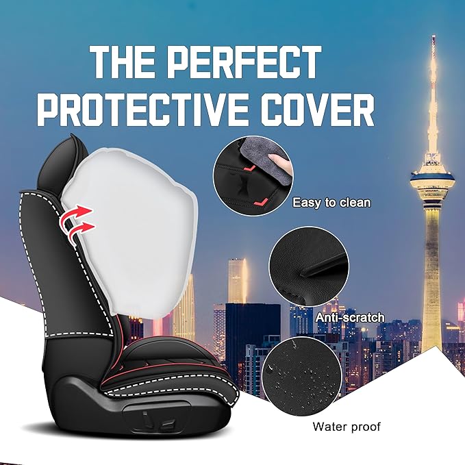 CTDS Car Seat Covers for Mazda CX-5 CX-3 CX-7 CX-9 CX-50 CX-30 CX-70 CX-90 2007-2026, Stylish Sport Seat Cover, Premium Nappa Leather Car Seat Cover.(Luxury 2 Seats/Black)