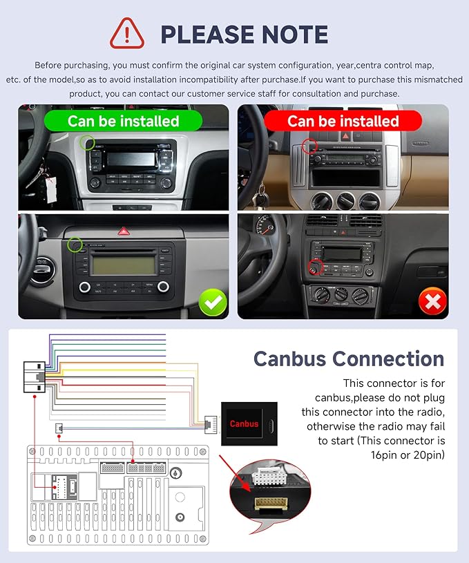 8 Core 6G+128G Android Car Stereo for VW Golf MK5 MK6 Passat Jetta Tiguan T5 EOS Polo with Wireless CarPlay Android Auto, 7” Touchscreen Car Radio GPS WiFi SWC Bluetooth 32EQ Backup Camera