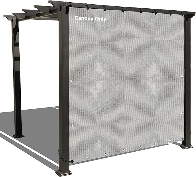 Alion Home Sun Shade Privacy Panel with Grommets and Hems on 4 Sides for Patio, Awning, Window, Pergola or Gazebo. Smoke Tan(16' X 6')