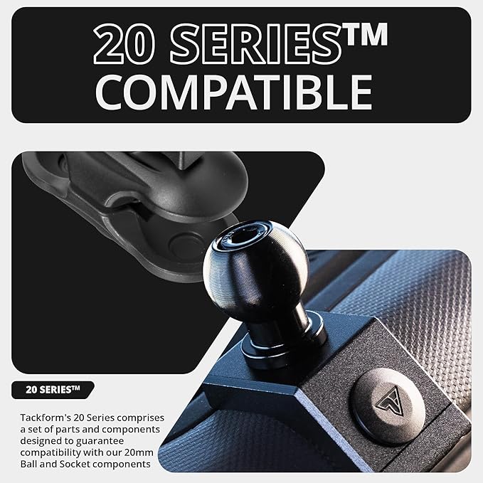 Tackform Link Phone Mount with Top Dash Clip - Compatible with 2021-2025 Ford Bronco | Aluminum | Zero Slip, Anti-Scratch | Compatible with MagSafe | Universal Magnetic Holder | 2" Arm | Black Knob