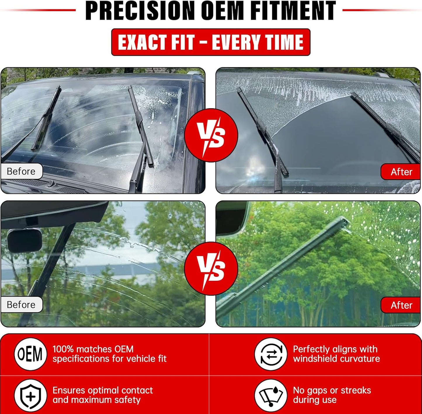 Windshield Wiper Blades Replacement for 2015-2023 Jeep Renegade Original Factory Quality Front Rear Wipers Blade Set for My Car - 22" 20" 11" (Pack of 3)