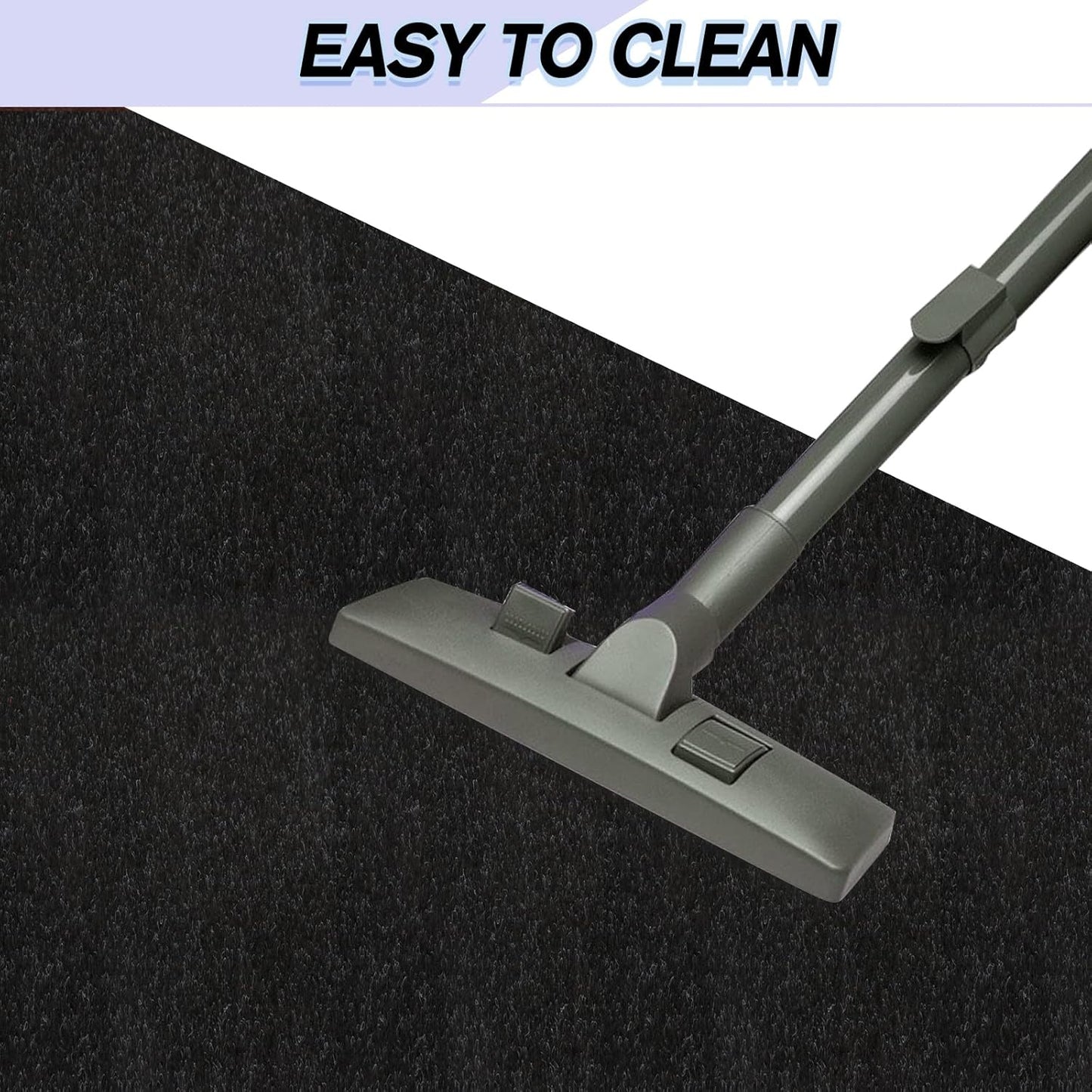 Custom Size Backed Non-Slip Area Rugs Runner, Easy Clean, Waterproof Runner Rugs for Hallway Entryway, Kitchen, Laundry, 4FT x 5FT, Black
