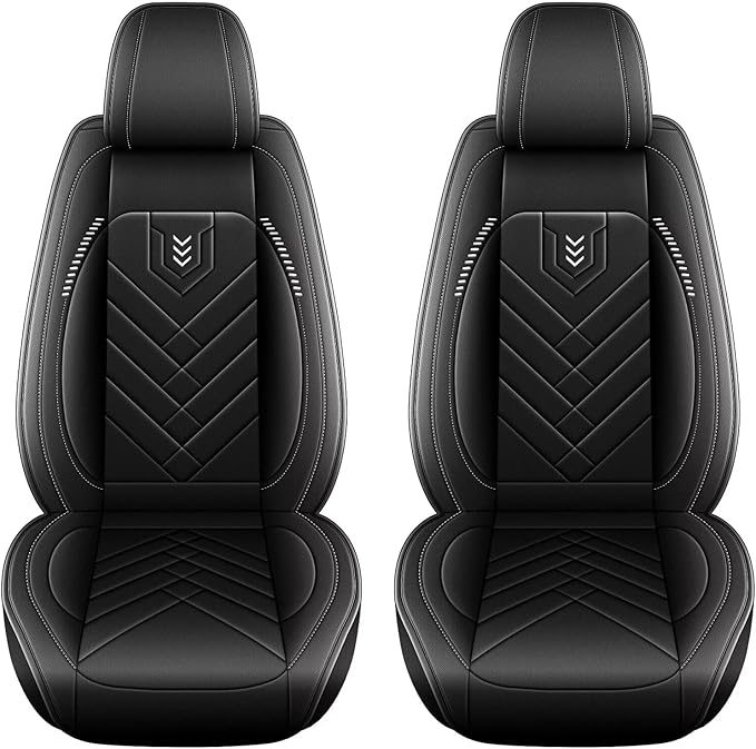 AOMSAZTO Car Seat Covers Front Set Fit for Ford Escape 2001-2025 2026 Faux Leather Waterproof Seat Covers Automotive Seat Cushion Protector(2 Seats, Black)