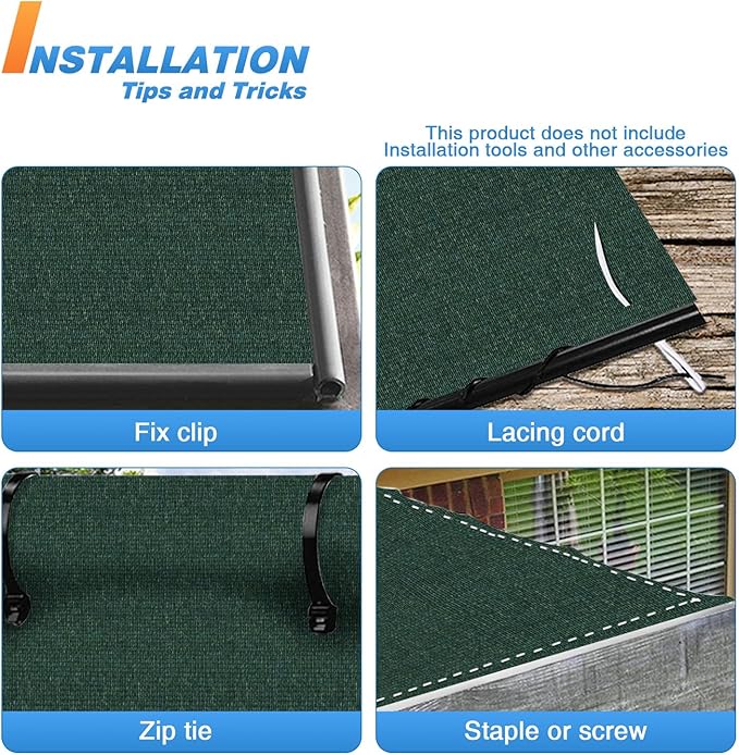 TANG Sun Shade Fabric Roll 8'x73' Shade Cloth for Garden Dark Green HDPE Mesh Shading Pergola Cover Replacement Canopy, 95% Blockage Sunshades for Outdoor Patio Backyard Plant