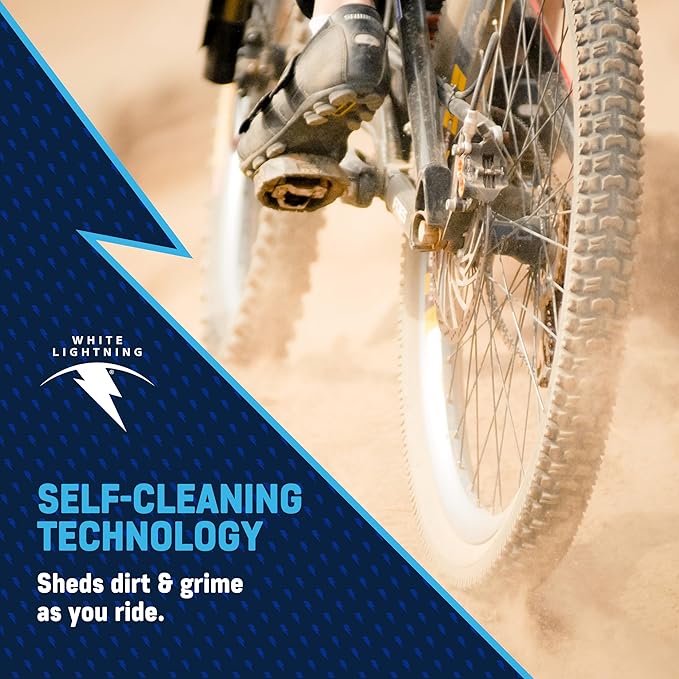 White Lightning Clean Ride Self-Cleaning Wax Bicycle Chain Lubricant – 100% Oil-Free, Reduces Dirt & Grime, Extends Chain Life, Smooth Performance, 4 oz