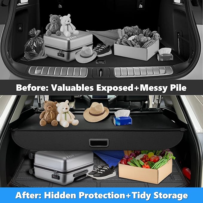 MIALUTY® Cargo Cover for 2010-2016 Kia Sportage Retractable Trunk Cover Sportage Accessories Anti-Peeping Anti-Theft Privacy Screen,Trunk Luggage Shield Shade Carbon Fiber Texture