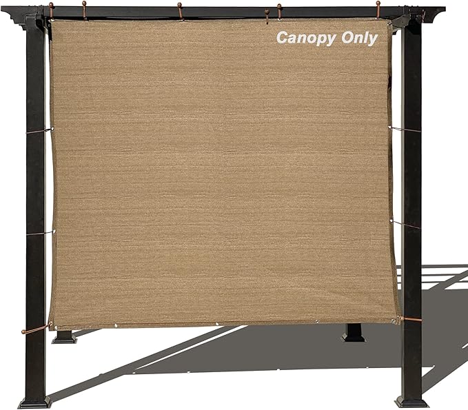 Sun Shade Privacy Panel with Grommets on 4 Sides for Patio, Awning, Window Cover, Pergola or Gazebo (Walnut, 10' x 10')