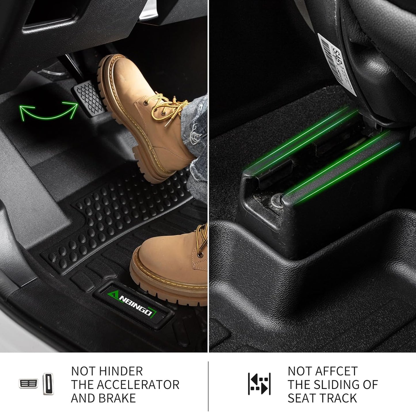 ANBINGO-Floor Mats & Cargo Liner Custom for BMW X1 2025 2024 2023 Full Set Car Floor Liners Fits BMW X1 All Weather Mats for X1 Accessories-Black