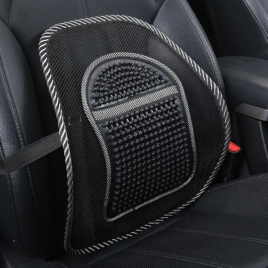 Mesh Lumbar Support for VW Fox 2005-2011, Breathable Summer Car Back Cushion with Massage Beads Ergonomic Driving Seat Posture Corrector Pad