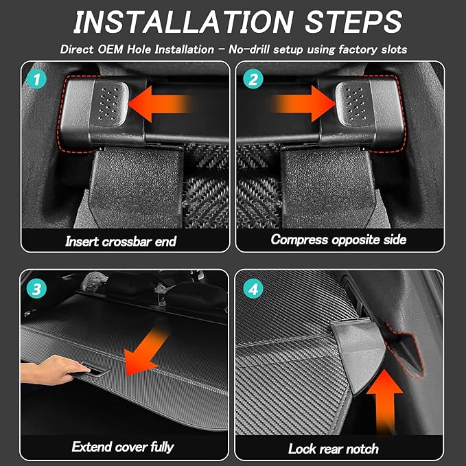 Cargo Cover for Lincoln Nautilus 2024 2025 2026 Accessories Retractable Trunk Cover Security Shielding Shade Cargo Luggage Cover Trunk Nautilus Privacy Protection (Carbon Fiber Texture)