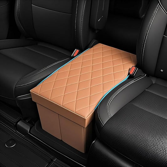 Seat Aisle Storage Box for Ford Explorer 6-Passenger Models – Organizer Rear Seats Passage – Foldable, Easy Installation, for Ford Explorer ST XLT Accessories 2020 to 2025 (Orange)