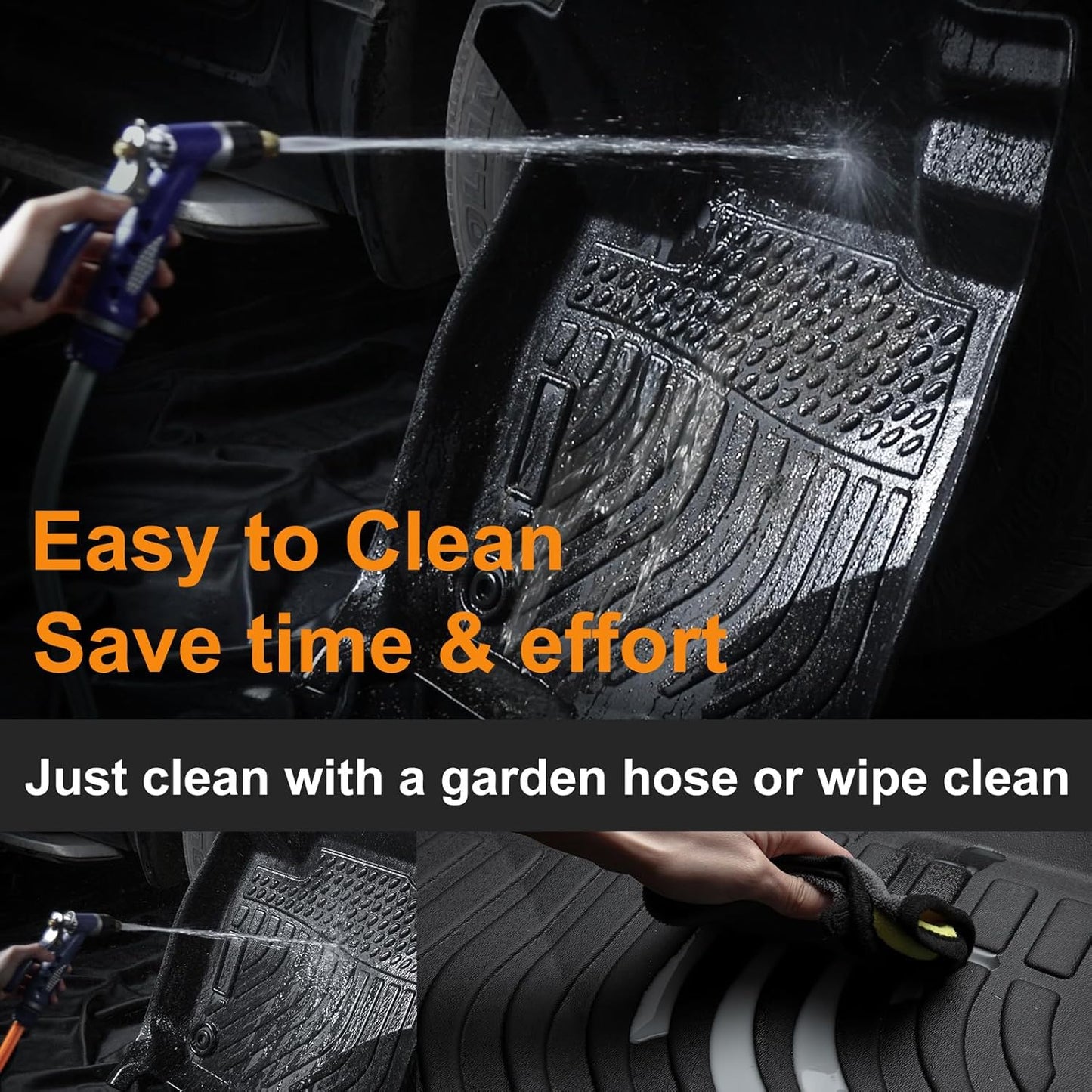 Binmotor-All Weather Car Floor Mats and Cargo Liner Set for 2021 2022 2023 2024 2025 Infiniti QX50,2 Rows with Cargo Mat Set for QX50,TPE Rubber Liners for QX50 Accessories Mats Trunk Mat-Black