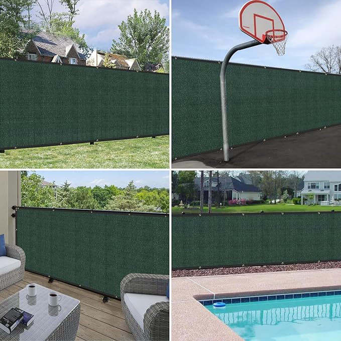 Windscreen4less Privacy Fence Screen Heavy Duty Windscreen Fencing Mesh Fabric Shade Net Cover for Outdoor Wall Garden Yard Pool Deck, 8'x282' Green