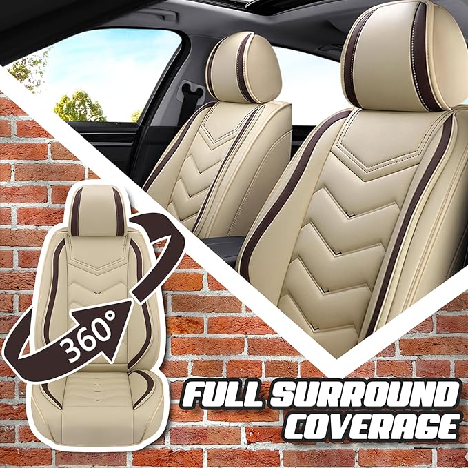 Car Seat Covers for Lexus ES 350 2007-2026, Premium Nappa Leather Car Seat Cover, Stylish Sport Seat Covers， Automobile Seat Cover Sets.(Standard 5 Seats/Beige)