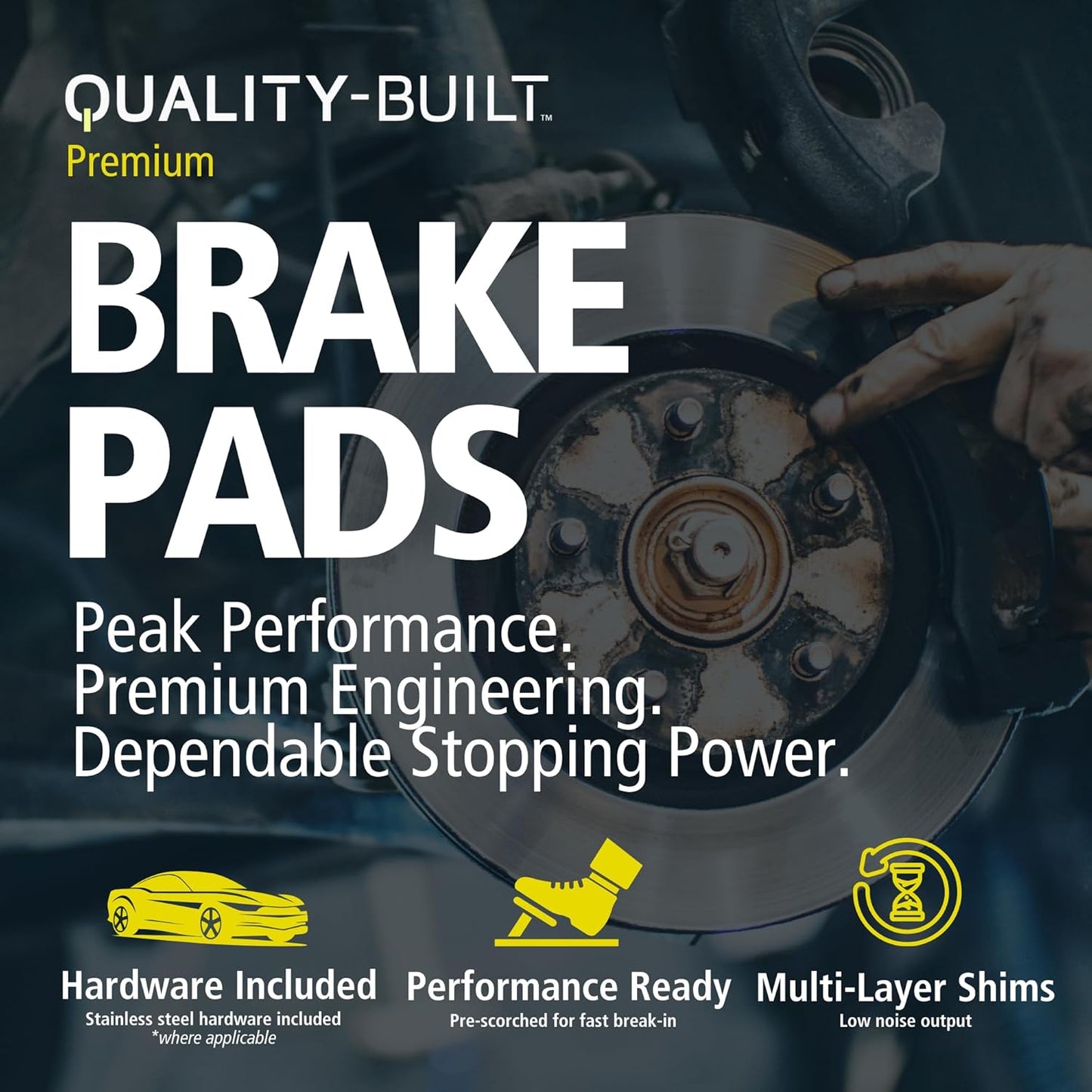 Premium Semi-Metallic Front Brake Pads (1001-0845M) Compatible with 1988-2002 Chevrolet/Dodge/GMC (C1500/C2500/C3500/C3500HD/Cargo Van/Express 2500/Express 3500/G30/G3500/K1500/K2500)
