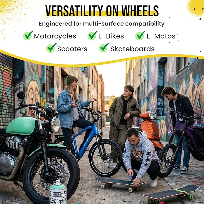 Spray.Bike Spray Paint | Designed Mainly for Bicycles | Multi-Use Acrylic Spray Paint for Metal, Plastic | High Coverage Bike Paint, 400ml, Gray's Inn