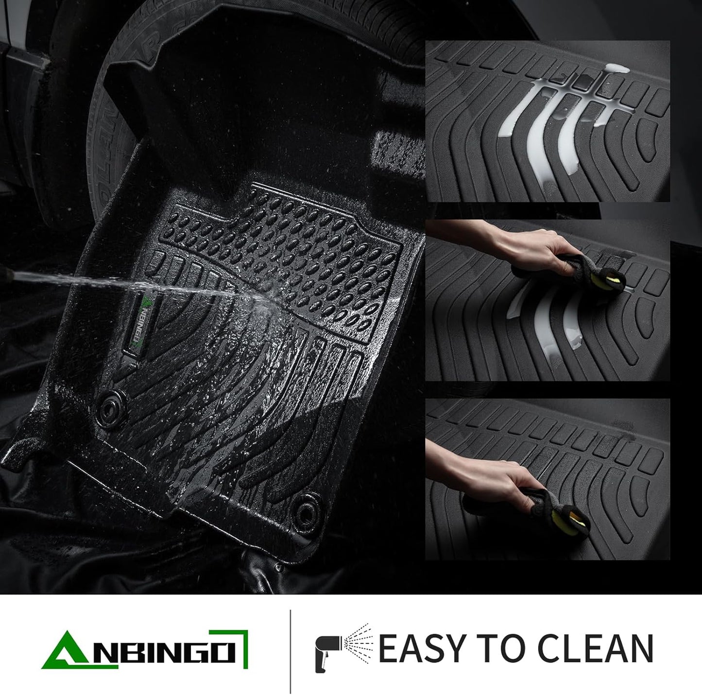 ANBINGO®- Floor Mats & Cargo Liner for Genesis GV60 2025 2024 2023 All Weather Protection TPE Waterproof Non-Slip Car Floor Liners 1st & 2nd Row Set, for 2025 GV60 Accessories