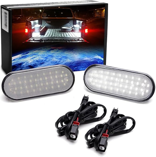 iJDMTOY Super Bright 36-LED Direct Fit LED Truck Bed Light Assemblies w/ (2) 5ft Extension Jumper Power Cord Wirings Compatible With Ford 2015-up F150, 2017-up Raptor or F250 F350 Super Duty