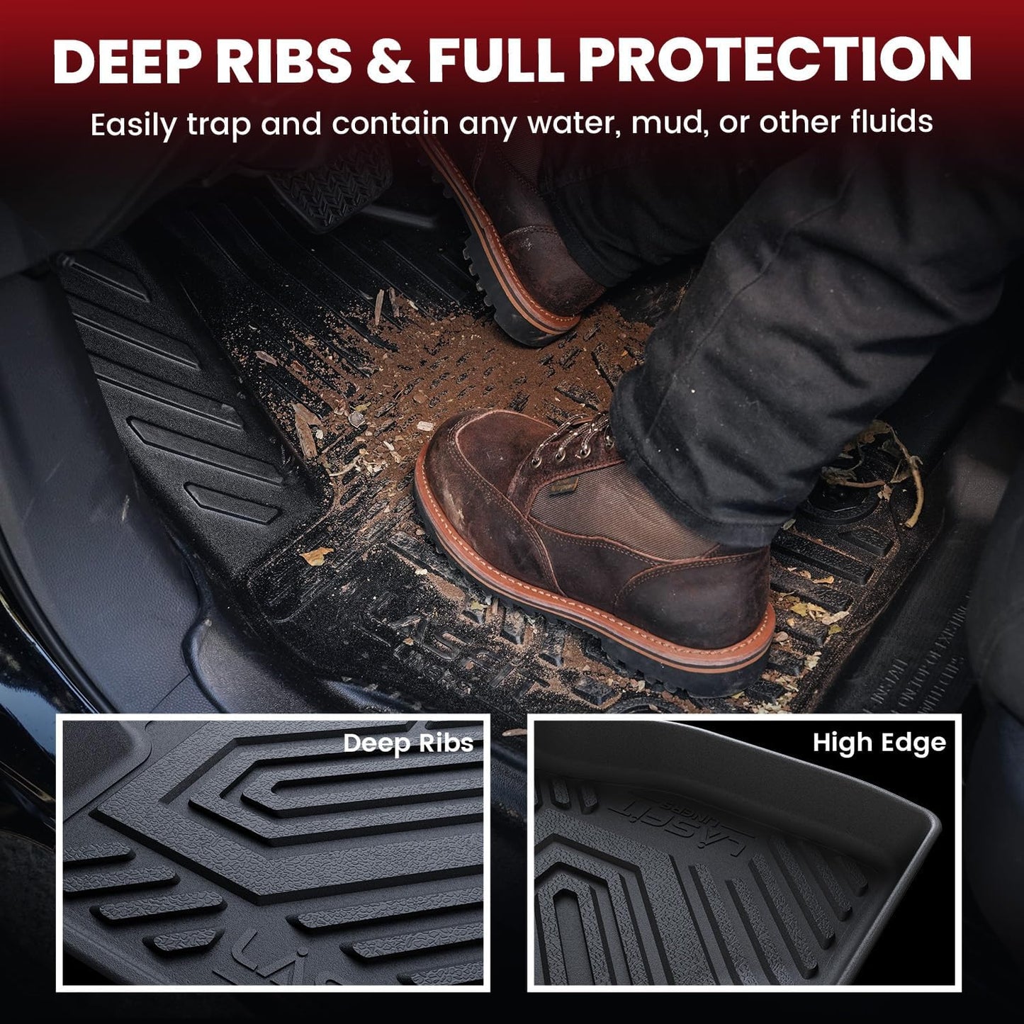LASFIT Floor Mats & Cargo Mat for Buick Encore GX 2020-2026(Only Fit AWD), TPE All Weather Custom Fit 1st & 2nd Row Rubber Car Mats and Cargo Liner(Lower Position) for Buick Accessories, Black