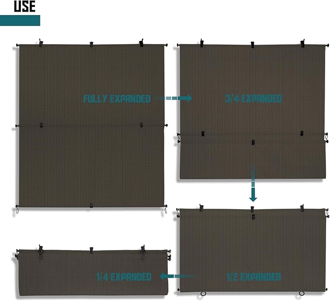 Bynbbur 5'W x 6'H Outdoor Patio Shades Foldable Roller Blinds, 220 GSM Sun Shade Roll Up Porch Screens Exterior Shade Cloth for Deck Pergola Backyard, Brown