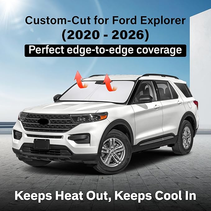 EcoNour Windshield Sunshade Compatible for Volkswagen VW Tiguan 2018-2023 2024 2025 2026 Sun Visor for Front Windshield & Window Sun Shade Cover, UV Heat Blocker & Protector, Car Accessories