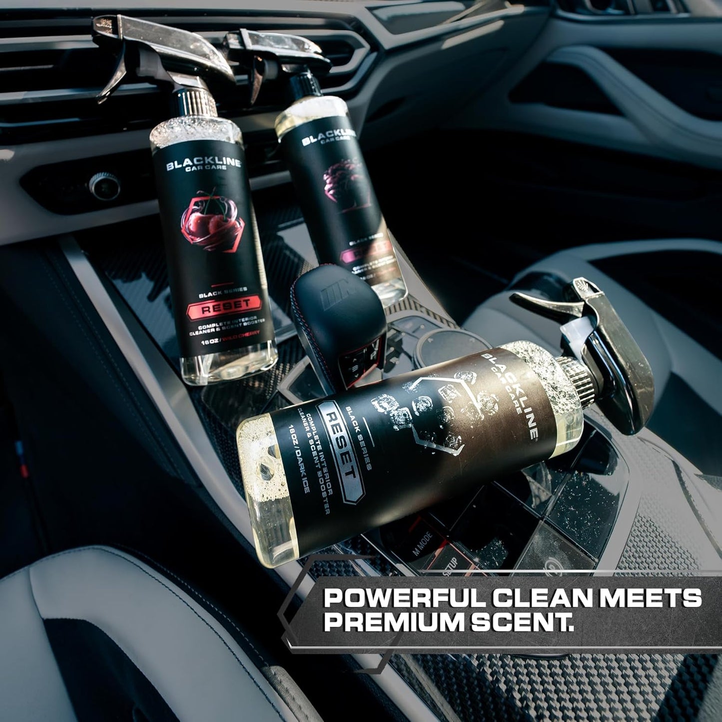 Blackline Luxury Scented Interior Cleaner Reset Deep Cleans & Deodorizes All Surfaces, pH-Neutral High-Foam Formula, Long-Lasting Premium Fragrance for Car