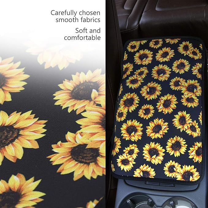 JEOCODY Colorful Console Armrest Univeral Car Interior Accessories Non Slip Arm Rest Protector Pads