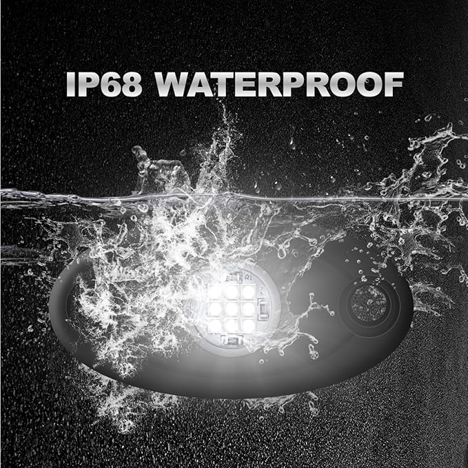 12 Pods LED Rock Lights Neon Underglow Light for Car Truck ATV SUV Under Body Glow Light Trail Fender Lighting (White)