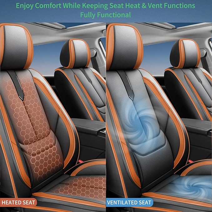 Fit 4Runner Car Seat Covers for Toyota 4Runner 2003-2024 2025 2026 -Upgraded Premium Waterproof & Breathable Leather,Airbag Compatible,All-Weather Seat Cushion Protector,2 Front/Black-Brown