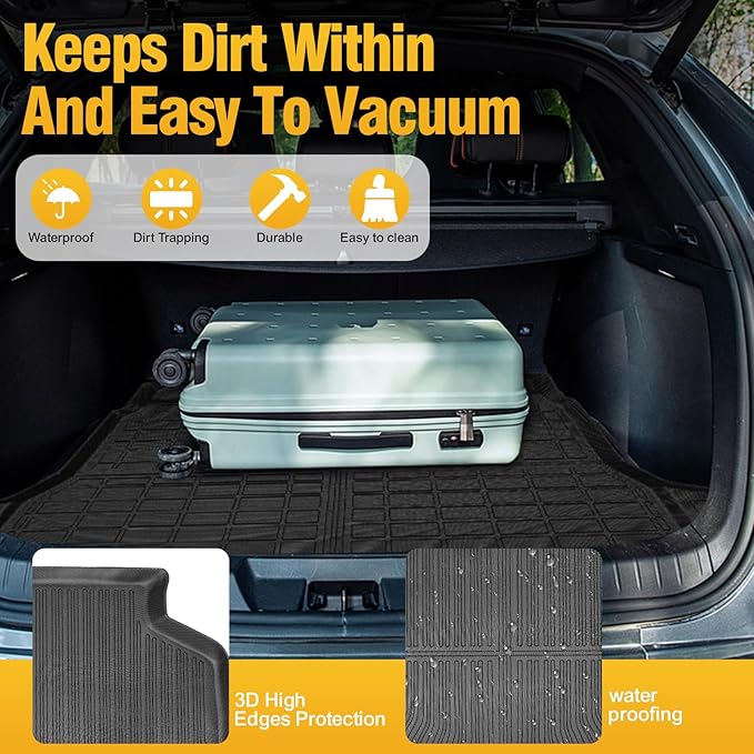 Trunk Liner Cargo Liners for Nissan Sentra 2020-2025 Rear Trunk Floor Mats 3D Boot Tray All-Weather TPE Black