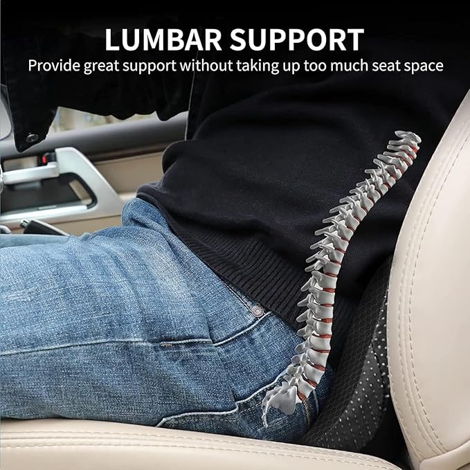 Car Seat Cushion for Ford Mustang 2000-2024, Four Seasons Universal Memory Foam Breathable Non Slip Auto Wedge Seat Pad Sciatica & Lower Back Pain Relief for Driving,Beige