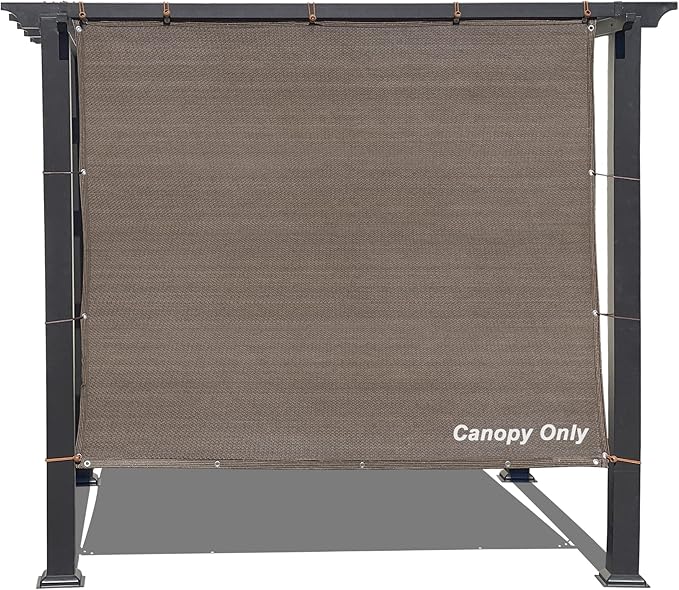 Sun Shade Privacy Panel with Grommets on 4 Sides for Patio, Awning, Window Cover, Pergola or Gazebo (Mocha Brown, 8' x 8')