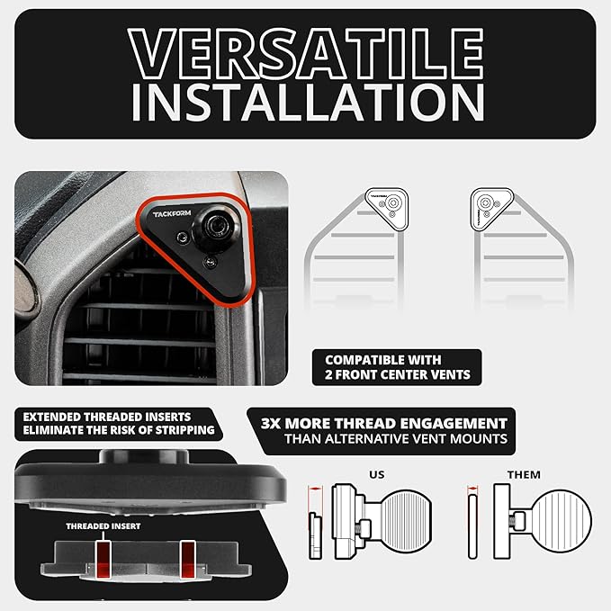 Tackform Link Vent Phone Mount Compatible with 2015-2020 Ford F-150, 2017-2021 Super Duty, 2018-2021 Expedition | Aluminum | Universal Magnetic Holder | 2" Arm | Pink Knob | (NOT MAGSAFE Compatible)