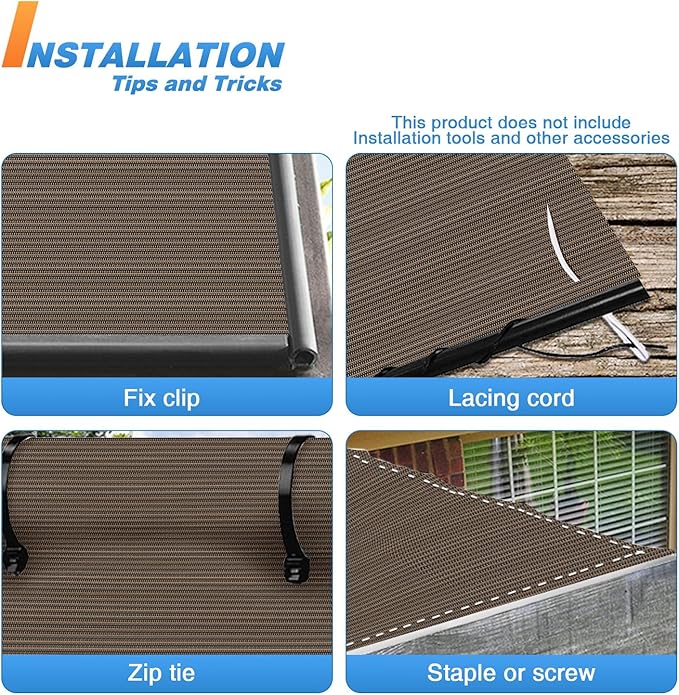 TANG Sun Shade Fabric Roll 8'x84' Shade Cloth for Garden Brown HDPE Mesh Shading Pergola Cover Replacement Canopy, 95% Blockage Sunshades for Outdoor Patio Backyard Plant