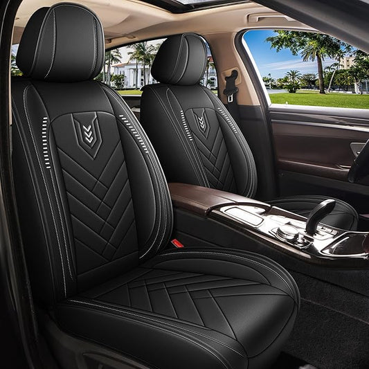AOMSAZTO Car Seat Cover for Chevrolet Chevy Trax 2024 2025 2026 Front Set, Leather Car Seat Protector Waterproof, Non Slip Car Seat Cushion, Interior Seat Covers Automotive Accessories - Black