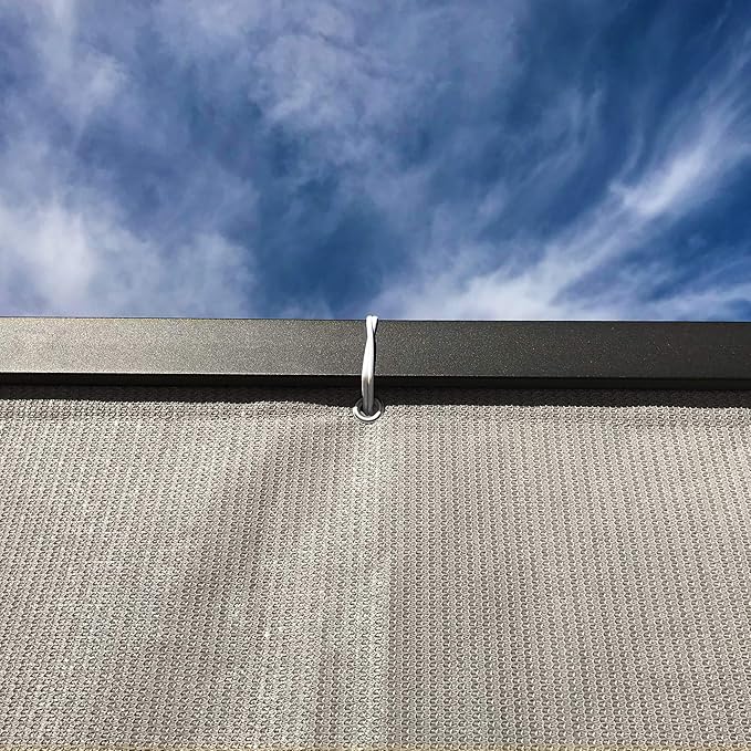 Alion Home Sun Shade Privacy Panel with Grommets and Hems on 4 Sides for Patio, Awning, Window, Pergola or Gazebo - Smoke Tan (8' x 10')