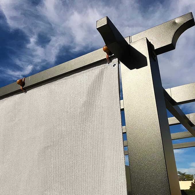 Alion Home Sun Shade Privacy Panel with Grommets and Hems on 4 Sides for Patio, Awning, Window, Pergola or Gazebo - Smoke Tan(7.5' x 6')