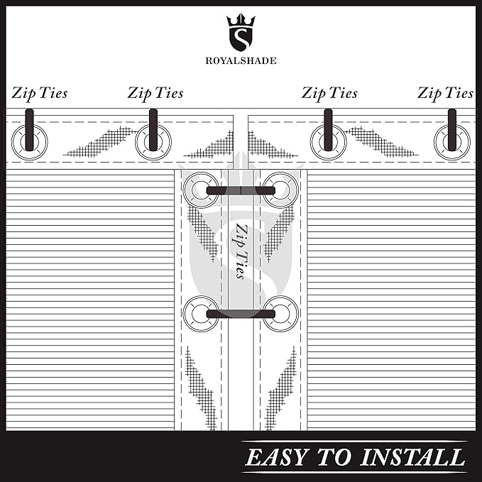 Royal Shade Custom Size 6' x 136' White Fence Privacy Screen Windscreen Cover Netting Mesh Fabric Cloth - Cable Zip Ties Included (We Make Custom Size)
