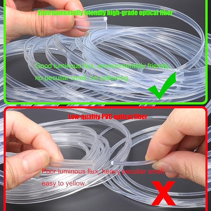 Optic Fiber Waterproof Car Side Glow LED Illumination Optic Fiber Band Car Interior Atmosphere Neon Cold Lights 3 Meters (9.84ft)