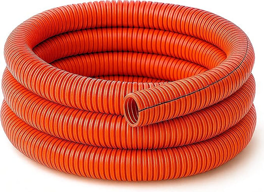 Electriduct Split Wire Loom Tubing Polyethylene Corrugated Flexible Conduit - 1.5" Nominal Size - 25 Feet - Orange